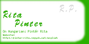 rita pinter business card